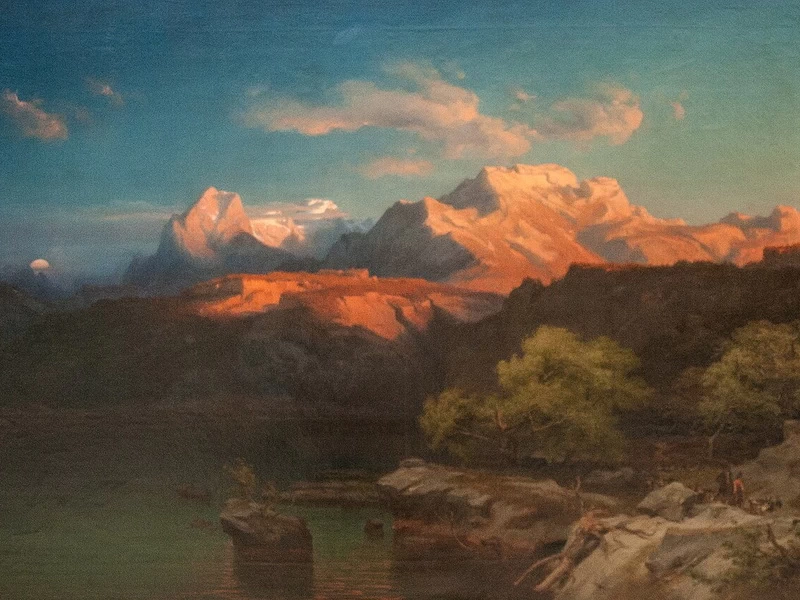 1807-Heinrich Funk - Paesaggio al crepuscolo in Tirolo